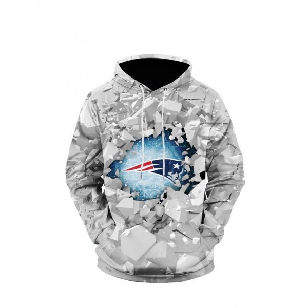 New England Patriots 3D Hoodie Ice