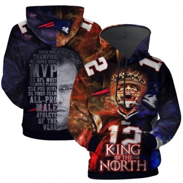New England Patriots 3D Hoodie King Of The North