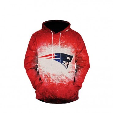 New England Patriots 3D Hoodie Red Spotlight