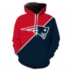 New England Patriots 3D Hoodie Red and Blue