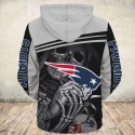 New England Patriots 3D Hoodie Skull MVP