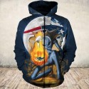 New England Patriots 3D Hoodie Skull Pumpkin