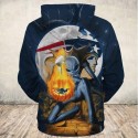 New England Patriots 3D Hoodie Skull Pumpkin