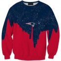 New England Patriots 3D Hoodie Starry Sky Red