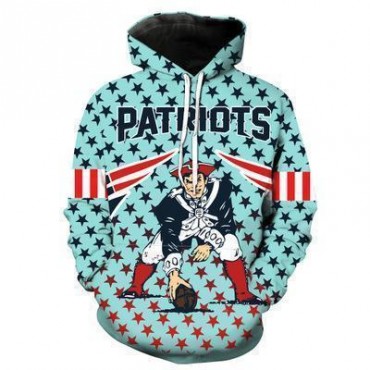 New England Patriots 3D Hoodie Stars