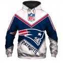 New England Patriots 3D Hoodie V-collar