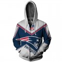 New England Patriots 3D Hoodie V-collar