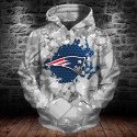 New England Patriots 3D Hoodie White Ice