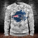 New England Patriots 3D Hoodie White Ice