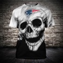 New England Patriots 3D Hoodie White Skull