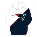 New England Patriots 3D Hoodie White and Blue