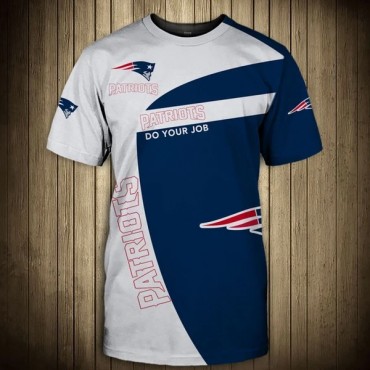 New England Patriots 3D Tshirt White Blue