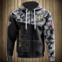 New Orleans Saints 3D Hoodie Black