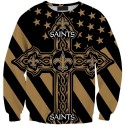 New Orleans Saints 3D Hoodie Cross