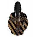 New Orleans Saints 3D Hoodie Cross