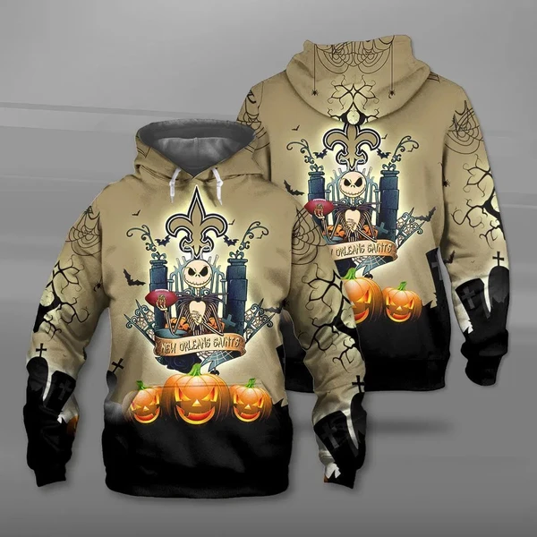 New Orleans Saints 3D Hoodie Halloween