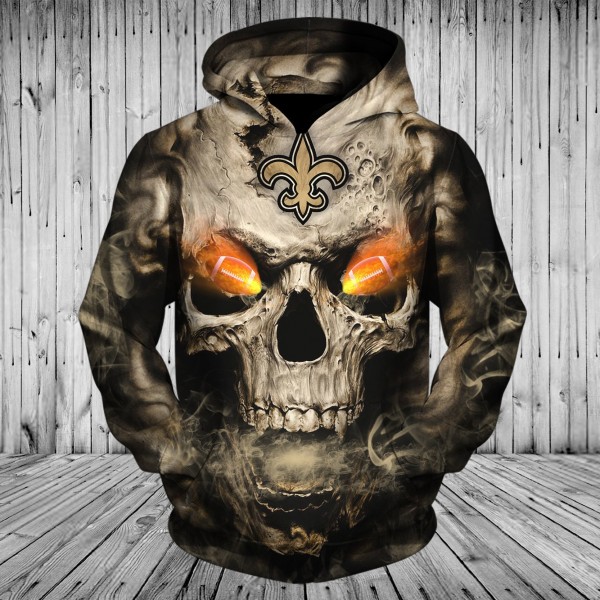 New Orleans Saints 3D Hoodie Hot Skull