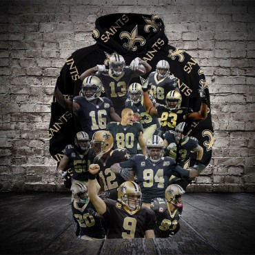 New Orleans Saints 3D Hoodie Team
