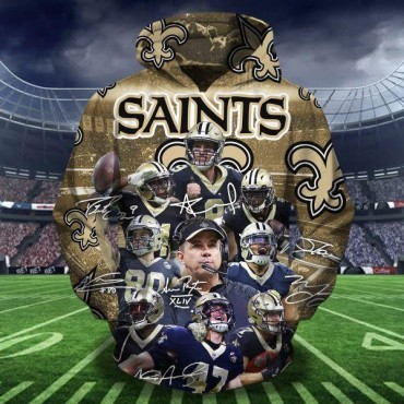 New Orleans Saints 3D Hoodie Team VIP