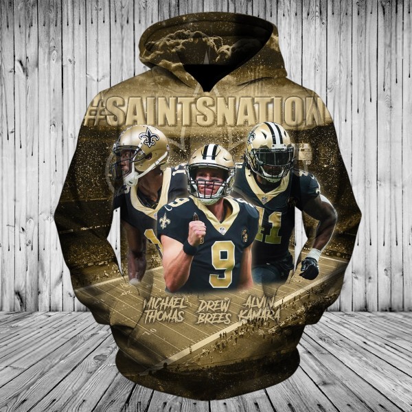 New Orleans Saints 3D Hoodie Three People