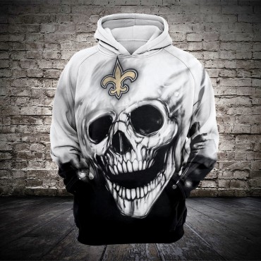 New Orleans Saints 3D Hoodie Unique Skull