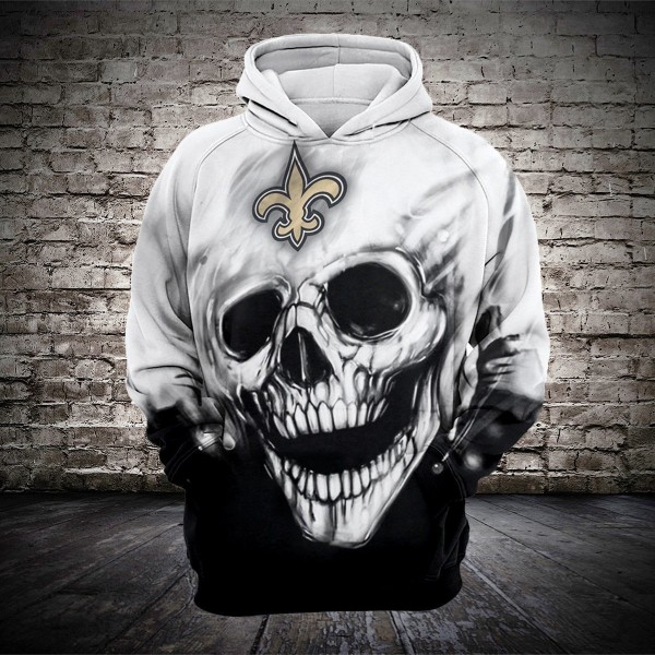 New Orleans Saints 3D Hoodie Unique Skull