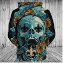 New Orleans Saints Hoodie Flowers Skull