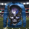 New York Giants 3D Hoodie Chains Skull
