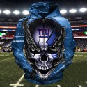 New York Giants 3D Hoodie Chains Skull