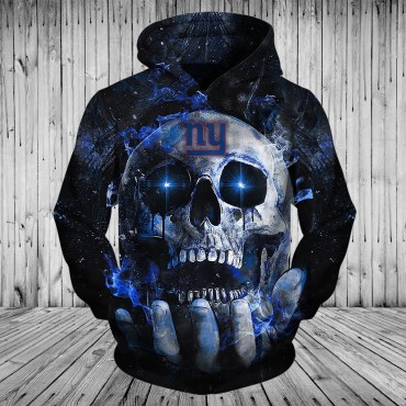 New York Giants 3D Hoodie Starry Sky Skull