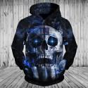 New York Giants 3D Hoodie Starry Sky Skull