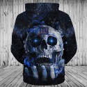 New York Giants 3D Hoodie Starry Sky Skull