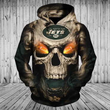 New York Jets 3D Hoodie Hot Skull