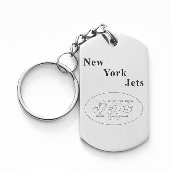 New York Jets Titanium Steel Keychain