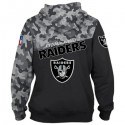 Oakland Raiders 3D Hoodie Black and Camouflage