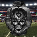 Oakland Raiders 3D Hoodie Chain Skull