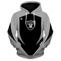 Oakland Raiders 3D Hoodie Classic Grey