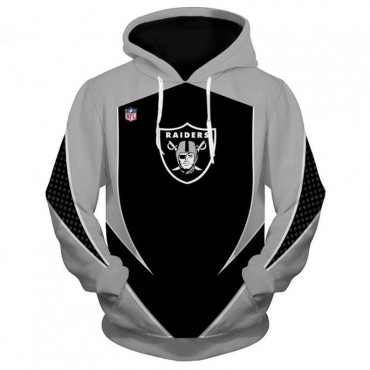 Oakland Raiders 3D Hoodie Classic Grey