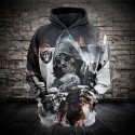 Oakland Raiders 3D Hoodie Cool Skull