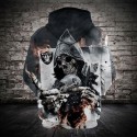 Oakland Raiders 3D Hoodie Cool Skull