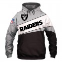 Oakland Raiders 3D Hoodie Grey Sweatshirt