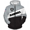 Oakland Raiders 3D Hoodie Grey Sweatshirt