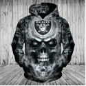Oakland Raiders 3D Hoodie Hot Skull
