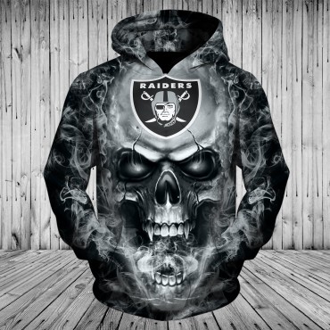 Oakland Raiders 3D Hoodie Hot Skull