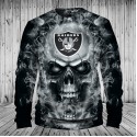 Oakland Raiders 3D Hoodie Hot Skull