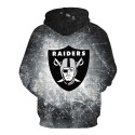 Oakland Raiders 3D Hoodie Shiny Grey