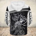 Oakland Raiders 3D Hoodie Skull MVP