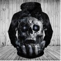 Oakland Raiders 3D Hoodie Starry Sky Skull