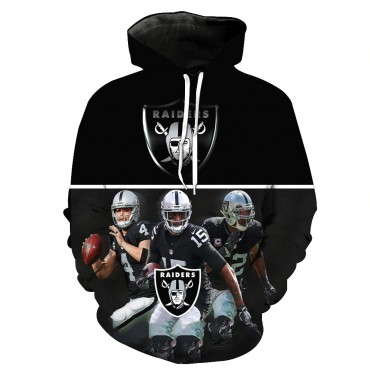 Oakland Raiders 3D Hoodie Three Guys