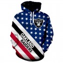 Oakland Raiders 3D Hoodie USA Flag